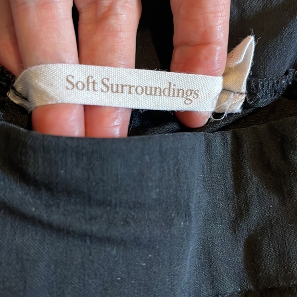 Soft Surroundings Super Stretch Ankle Pants Black High Rise Pull On Easy Pant-L - Picture 7 of 9